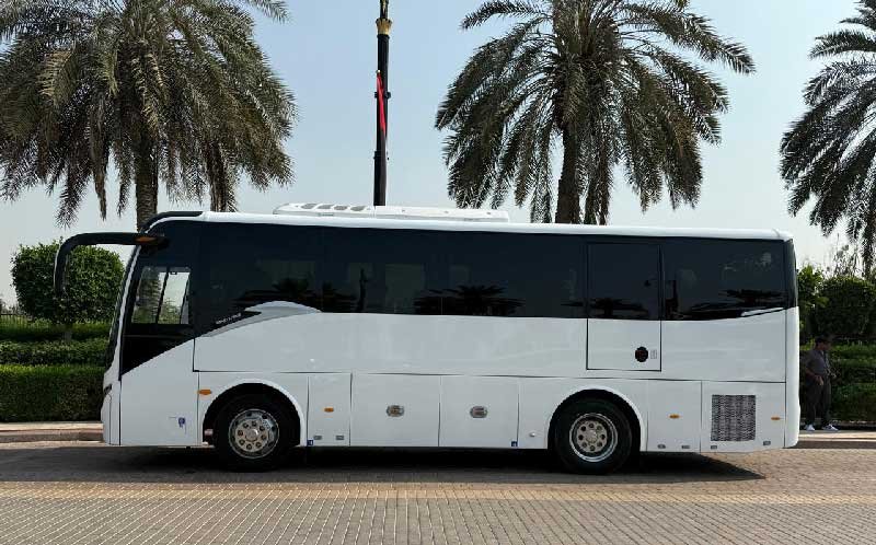 Luxury bus rental services in Dubai for group transportation